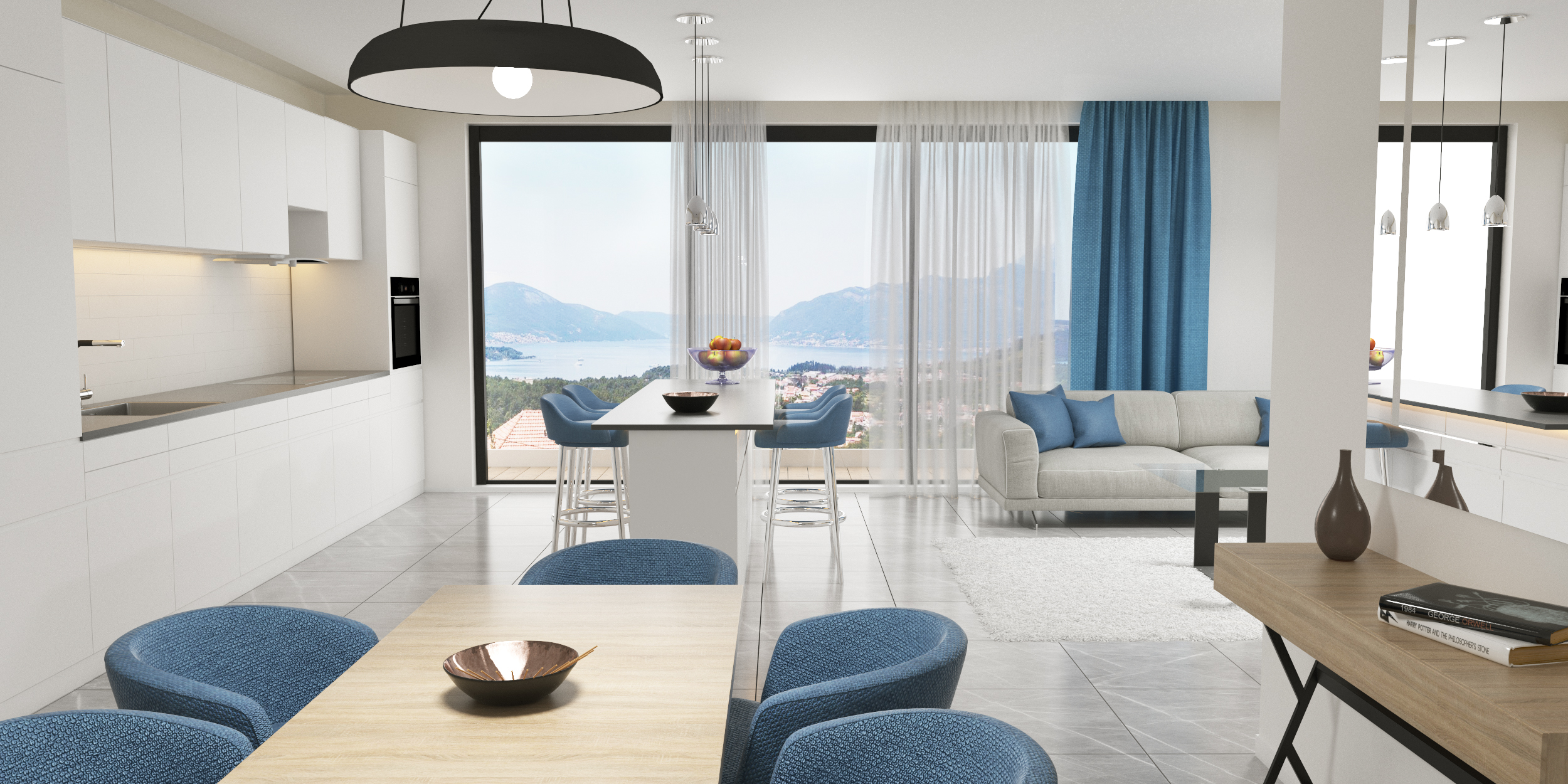 3+1 Penthouse flat for sale with sea view in Royal Blue Montenegro